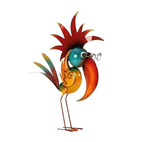 Riesen Metall Figur exotischer bunter Vogel 57cm Garten Dekoration Vogelscheuche schlauer Vogel