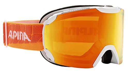 Alpina pheos multi mirror skibrille (farbe: 813 weiß/orange, scheibe: multimirror oange)