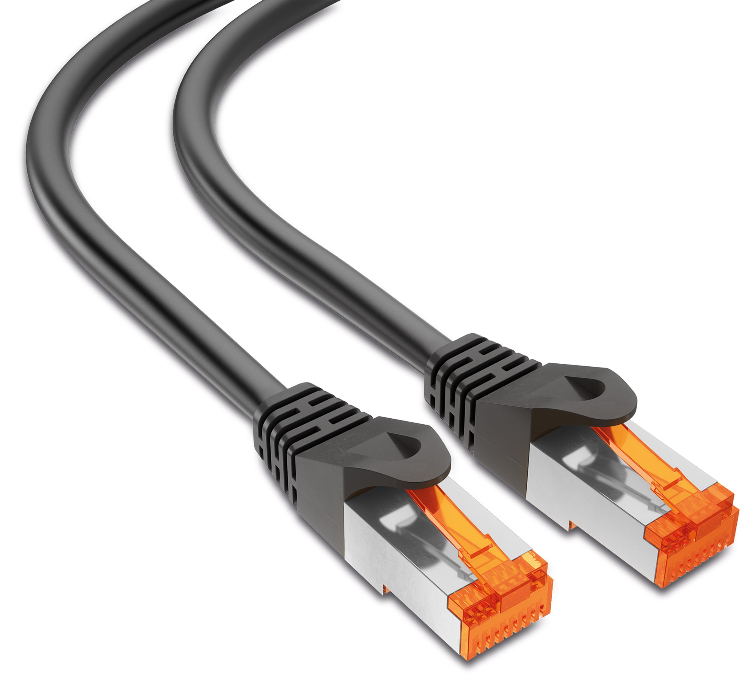mumbi LAN Kabel 50m CAT 6 Netzwerkkabel geschirmtes F/UTP CAT6 Ethernet Kabel Patchkabel RJ45 50Meter, schwarz