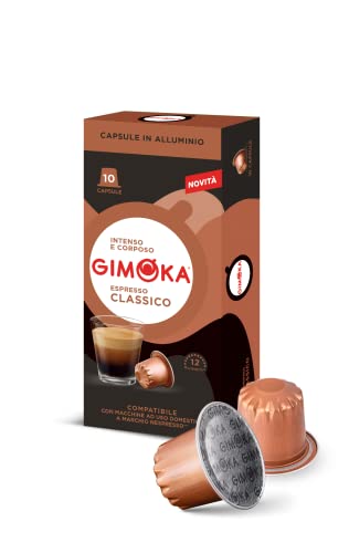Gimoka - Kompatibel Für Nespresso - Aluminiumkapseln - 100 Kapsel - Geschmack CLASSICO - Intensität 12 - Made In Italy