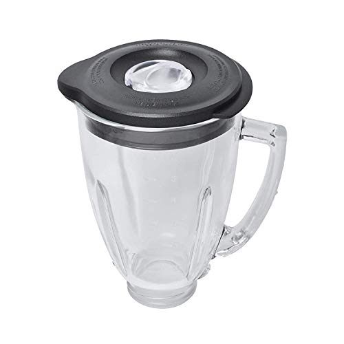 Ersatzteil kompatibel mit Oster und Osterizer, runder Glaskrug mit 6 Tassen, 1,5 l, mit Deckel, kompatibel mit Poweka-Mixer.