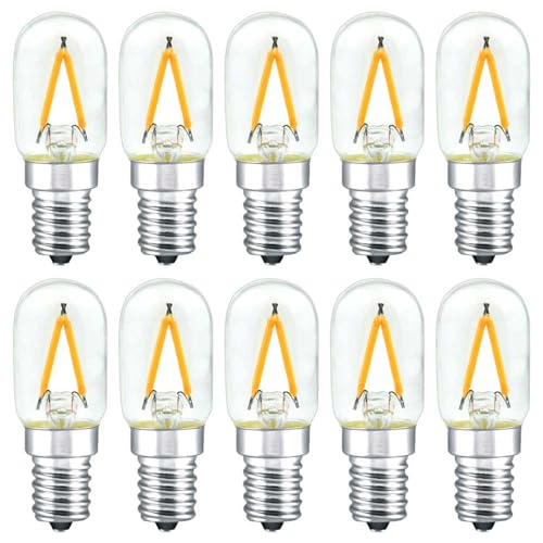 NCC-Licht LED Filament Leuchtmittel Röhre T22x60 1,5W E14 klar 180lm extra warmweiß 2200K (10 Stück)