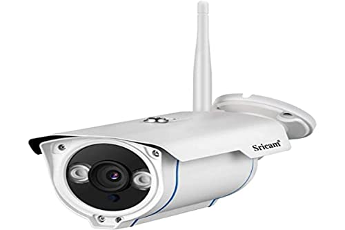 Sricam SP007 Überwachungskamera WiFi für den Außenbereich, unterstützt NVR Onvif 1080P IP CCTV Kamera IP66 wasserdicht, Nachtsicht, Weiß