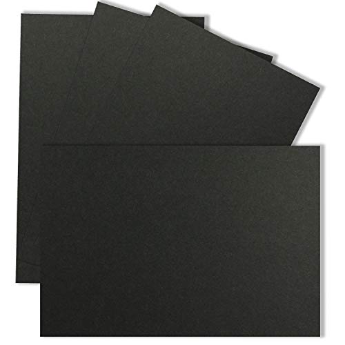 150x Einzelkarten Din A7 10,5x7,3 cm 240 g/m² Schwarz - blanko Mini-Karten ideal zum Selbstgestalten für Geschenkanhänger, Namenskarten & Visitenkarten