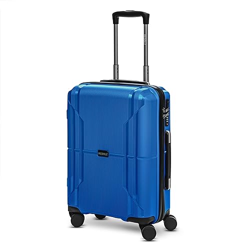 REDOLZ Essentials 06 Hartschalen Koffer Damen/Herren – Leichter Trolley aus PP Material - mit 4 Doppelrollen & Zahlenschloss (Blue, Koffer S (55 cm))