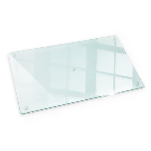 Tulup Schneidebrett Transparent 52x30 cm Robuste Gehärtetem Glas