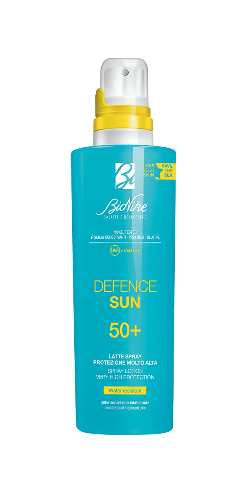 Bionike Defence Sun Milchspray für empfindliche und hautfreundliche Haut SPF 50+, schützende und antioxidative Wirkung, wasserdicht, beruhigt und repariert die Haut, 200 ml
