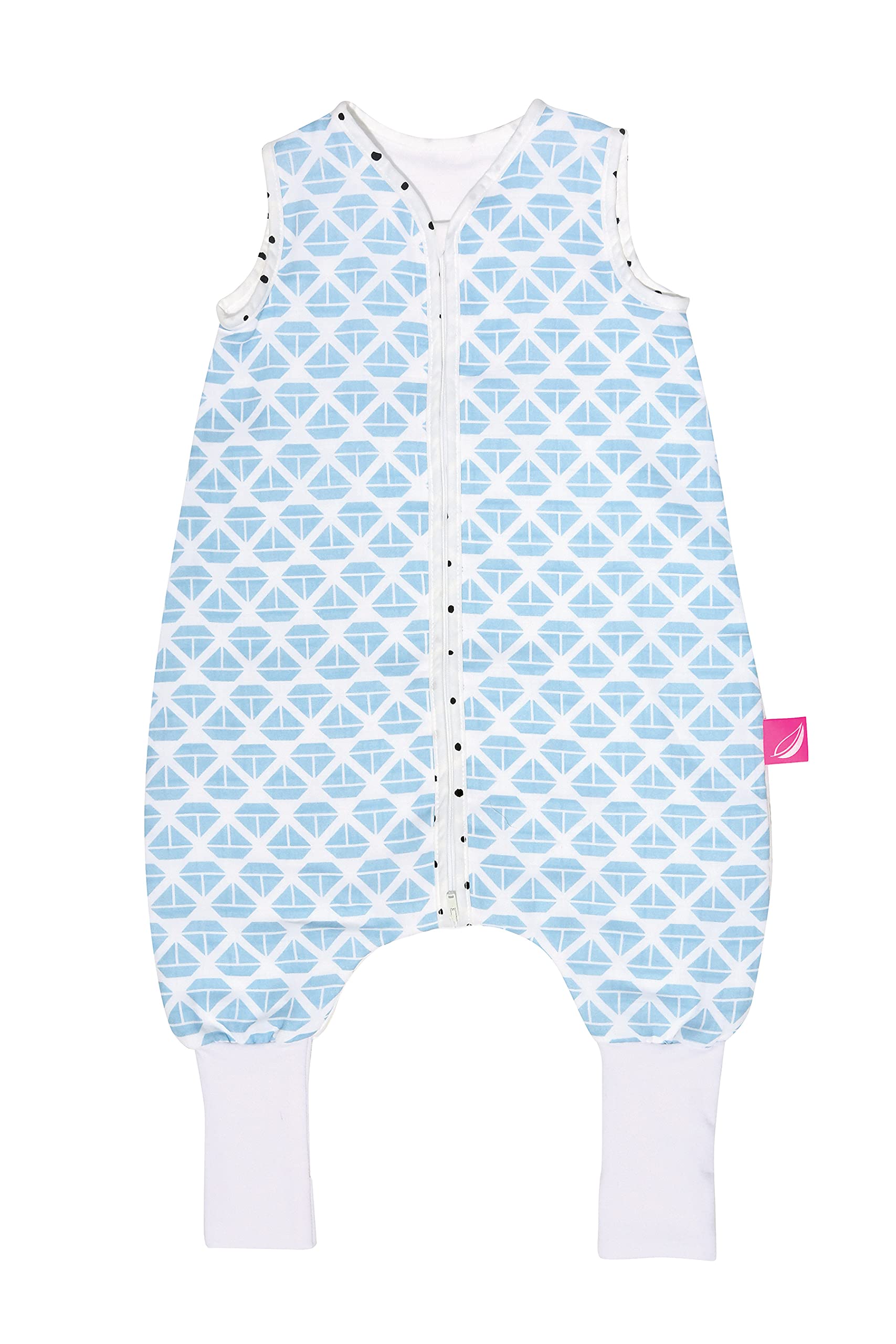 Schlafsack mit Beinen aus Baumwollmusselin von Motherhood - kuscheliger Babyschlafsack Öko Tex Standard, Klasse 1, Größe: 1-1,5 Jahre, Schiffe blau