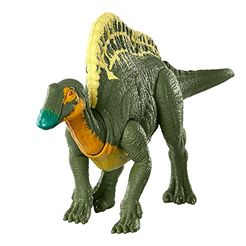 Jurassic World HBX38 - Brüllattacke Ouranosaurus Camp Cretaceous Dinosaurierfigur mit beweglichen Gelenken, Dinosaurier Spielzeug ab 4 Jahren