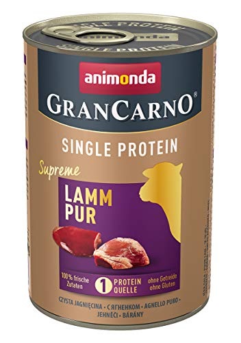 animonda GranCarno adult Superfoods Hundefutter, Nassfutter für ausgewachsene Hunde, Lamm pur, 6 x 400 g