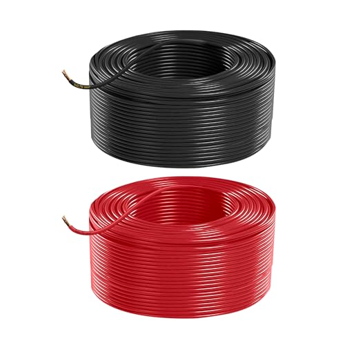 Fahrzeugleitung Anhängerkabel Rund Kabel Set rot und schwarz als Ring FLRY B 0,75 1,0 1,5 2,5 mm² 1-adrig 6-24 Volt KFZ Auto (0,75 mm², 50 Meter)