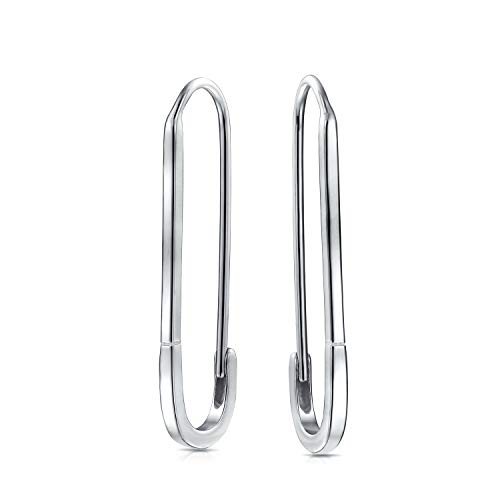 Inspirierende Symbol Unterstützung für Flüchtlinge Biker Sicherheit Pin Threader Drop Ohrringe für Frauen Teen 925 Sterling Silber