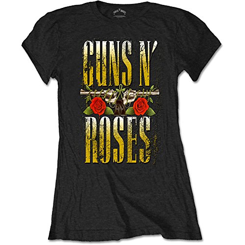Rockoff Trade Damen N' Roses Big Guns T-Shirt, Schwarz, Large