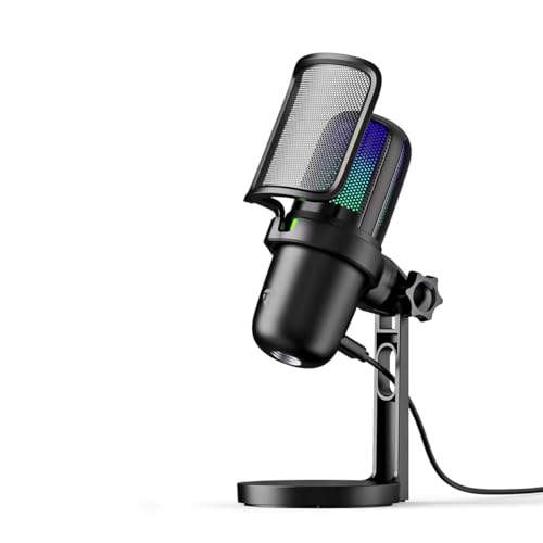 TronicXL Gaming/Streaming Mikrofon USB PC Mikrofon mit Ständer RGB Beleuchtung I Nierencharakteristik Gamer Kondensatormikrofon