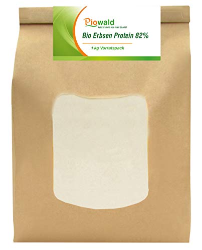 BIO Erbsenprotein 82% - Isolat - 1 kg Pulver Vorratspack, Pflanzliches Eiweißpulver, Vegane Proteinquelle