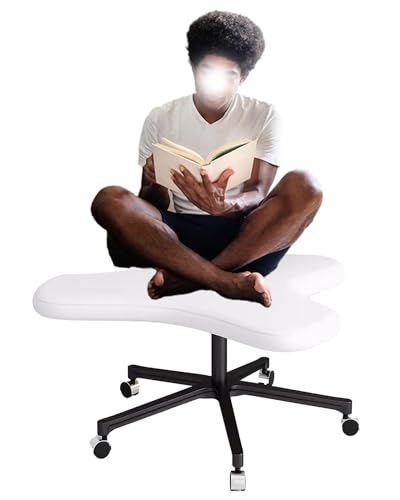 ENHEN Kniestuhl Entspannen Kniende Kreuzstuhl, Gekrönte Stuhl, Einstellbare Höhe 2 Sitzhocker Auf Rädern, Yoga/Meditation/Computer/Vanity Home Vielseitige Stühle (Color : White)