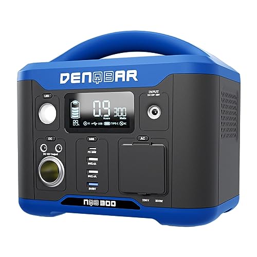 DENQBAR Tragbare Powerstation NQB 300, 281Wh Mobiler Stromspeicher mit 230V/300W (Spitze 600W) Mobile Stromversorgung für Camping, Outdoor, Wohnmobil