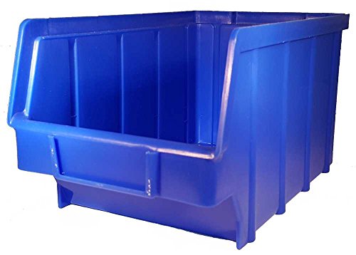 20 Stück Stapelboxen blau Gr.3 (145x248x127 mm) Kunststoff PP Sichtlagerkästen Stapelkästen ohne Aufhängevorrichtung