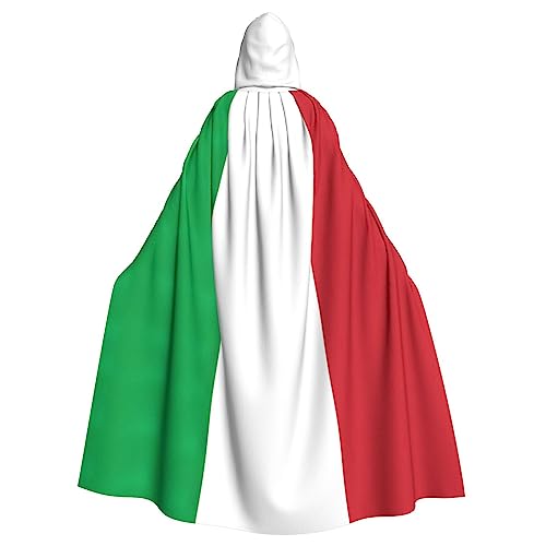 FRESQA Italien-Flagge, exquisiter Kapuzenumhang für Erwachsene, ultimativer Rollenspiel-Umhang, perfekt für einen Vampir-Look