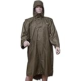 LOWLAND OUTDOOR Regenponcho - Wasserdicht (7000mm Wassersäule), Grun, XL