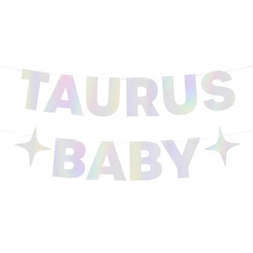 xo, Fetti Stier Baby Geburtstagsparty irisierendes Folienbanner – 152 cm | Sternzeichen Stier, Horoskop, Astrologie, Geburtstagsparty, Dekoration, Geschenk