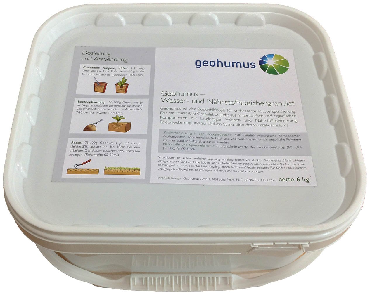 Floragard Geohumus Aqua 6kg - Bodenhilfstoff- für alle Indoor- und Outdoorpflanzen
