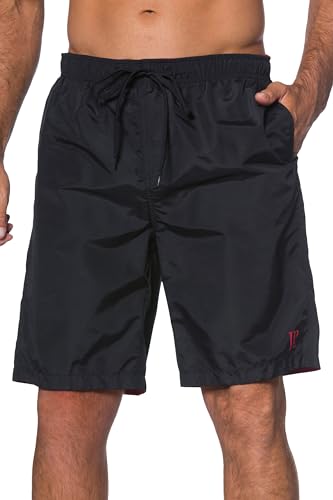 JP 1880 Herren große Größen Badeshorts, Elastikbund mit Kordelzug, Kleiner Druck am Saum schwarz XL 702526 10-XL