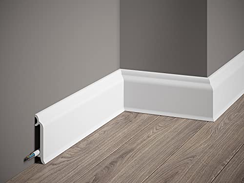 MARDOM DECOR Sockelleiste I MD8300 ScratchShield® I moderne Fußbodenleiste Bodenabschlussleiste I 200 cm x 8,3 cm x 2,0 cm