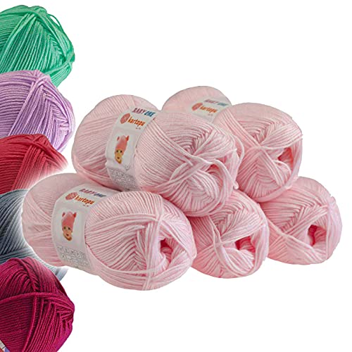 5 x 100g Strickgarn Kartopu BABY ONE Antipilling Babywolle Babygarn, Farbwahl, Farbe:K699 rosè