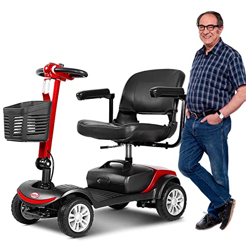 Elektrischer Mobilitätsroller 4-Rad Kompakter Mobilitätsroller Hochleistungsmobiler Rollstuhl mit Scheinwerfer für Erwachsene und Senioren