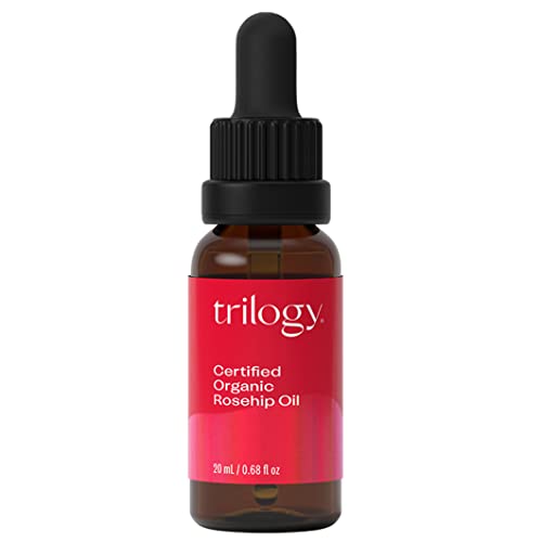 Trilogy Certified Organic Rosehip Oil - 20ml - natürliches Anti-Aging BIO Gesichtsöl aus kaltgepresstem Hagebuttenöl für Gesichtspflege & Reduzierung von Dehnungsstreifen und Falten