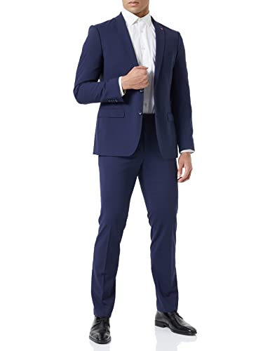 Roy Robson Herren Anzug Slim Fit 2-teilig aus Schurwolle Mix Business Stretch Abendanzug-Set, Italienisches Blau, 106