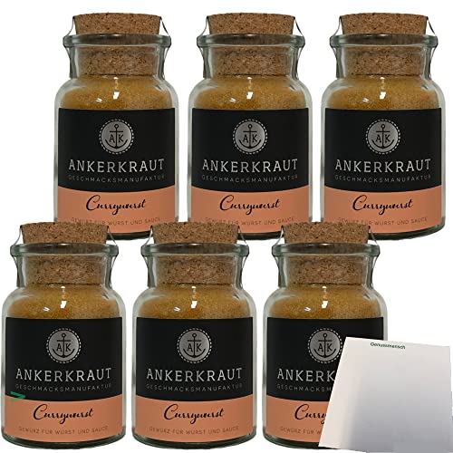 Ankerkraut Currywurst Gewürzmischung 6er Pack (6x90g Glas) + usy Block