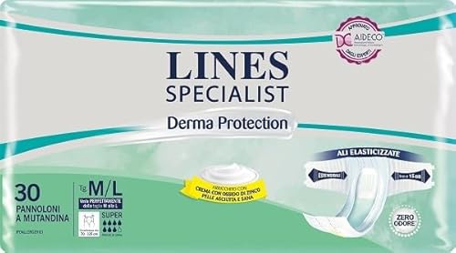 Lines Specialist - Derma Protection Pannoloni a Mutandina Super M/L, 30pezzi