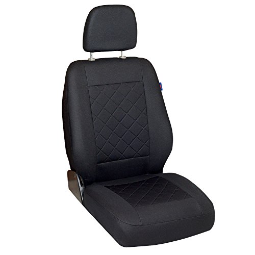Space Gear Sitzbezug - Fahrersitz - Farbe Premium Schwarz gepresstes Karomuster