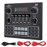 Stereo-Audio-Mixer, V9-Bluetooth-Soundkarte Stereo-Audio-Mixer, professioneller Audio-Mixer Soundkarte USB, Bluetooth, digitaler MP3-Computer-Audio-Mixer für Computerspiele Handy-Live-Übertragung