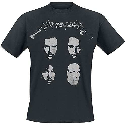 Metallica 4 Faces Herren-T-Shirt, Schwarz, Regular, schwarz XL