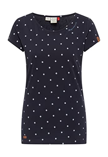 Ragwear Damen T-Shirt Mint Dots Kurzarm-Shirt Gepunktet Polka-Dots 2211-10015 Navy (2028) XL