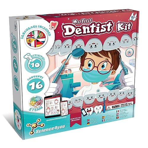 Science4you Mein erstes Zahnarzt Spielzeug - Arztkoffer für Kinder ab 5+ Jahre mit Zahnarzt Instrumente, Kinder Zahnarzt Set mit 10 Aktivitäten, Zahnarzt Geschenke für 5+ Jahre Mädchen und Jungen