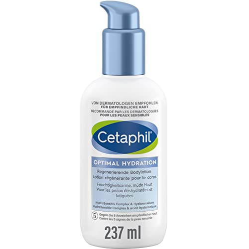CETAPHIL Optimal Hydration Regenerierende Bodylotion, 237ml, Für raue, trockene Haut am Körper, Spendet 48h Feuchtigkeit und stärkt die Hautbarriere, Mit Dexpanthenol, Hyaluronsäure und Glycerin