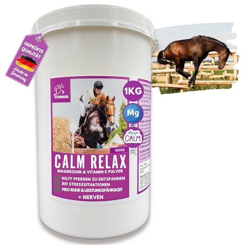 EMMA® Calm Magnesium Plus Vitamin E Selen fürs Pferd - Mineralfutter Pferde I Pulver I hochdosiert I Nerven, bei Stress I Beruhigung Pferd 1 kg