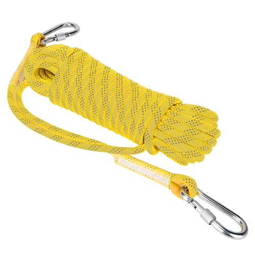 Survival Cord, Outdoor Kletterseil Leicht im Gewicht Robust und langlebig für Outdoor Survival Wandern Bergsteigen(Gelb, 20 Meter, 64 Fuß, Blau)