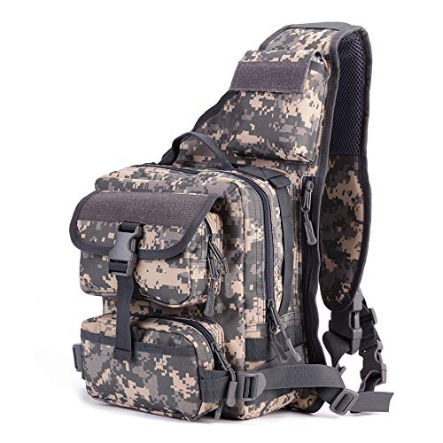Tactical Sling Bag Pack Military Rover Schulter Sling Rucksack Umhängetasche für die Jagd Camping Trekking,Wüste Digital