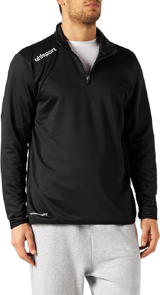 Uhlsport Herren Essential 1/4 Zip Top Sweatshirt, schwarz/Weiß, L