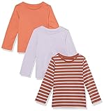 Amazon Aware Mädchen Langarm-Shirt aus Bio-Baumwolle, 3er-Pack, Lila, 5 Jahre