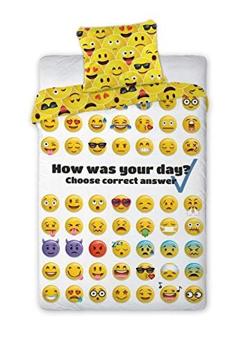 Faro Tekstylia Emoji Emoticon Bettwäsche 018 140x200 cm + 70x90 cm