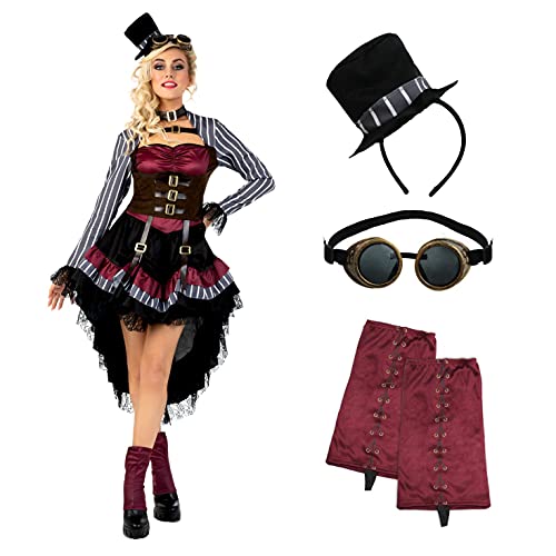 Morph Kostüme Deluxe Steampunk Kostüm Damen Gothic Viktorianisch Halloween Kostüme für Frauen XL