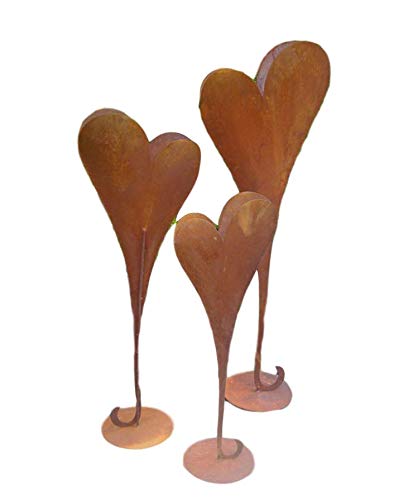 terracotta-toepfe-de Herz 115 cm aus Metall, bepflanzbar in Edelrost Optik, Deko für Garten und Wohnung Valentinstag