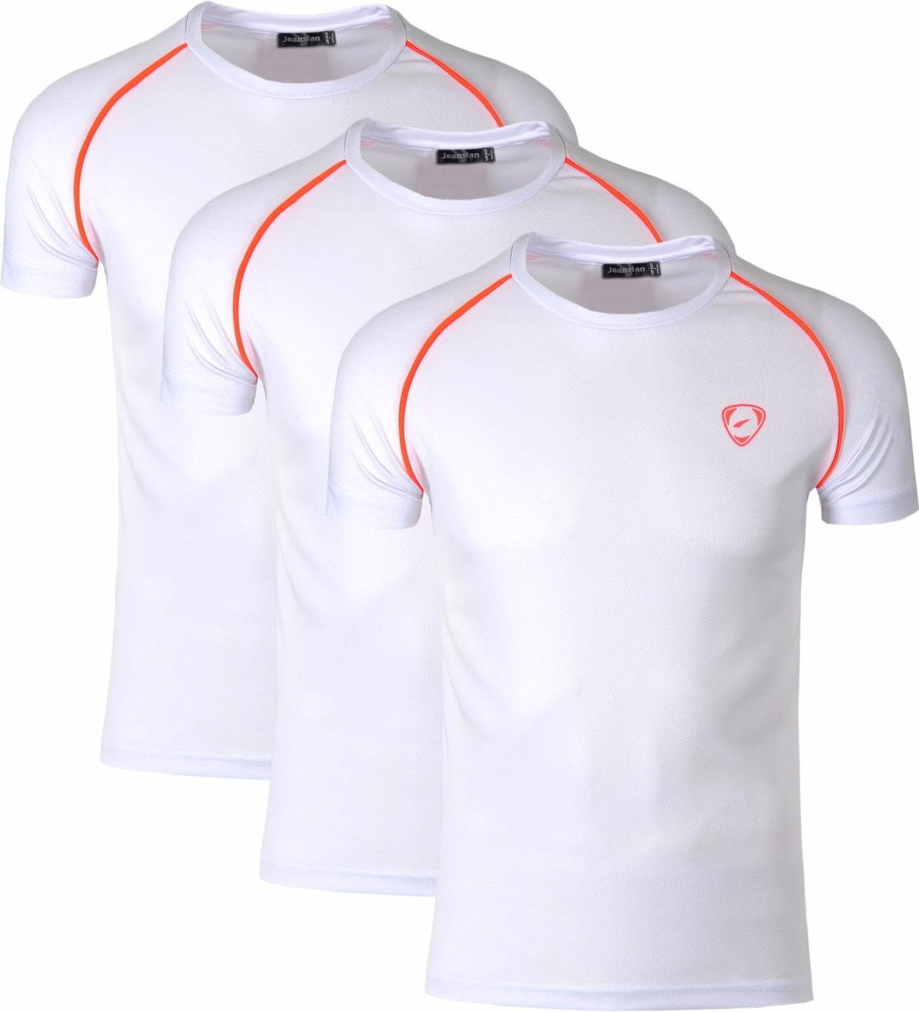 jeansian Herren Sportswear 3 Packs Sport Slim Short Sleeves Compression T-Shirt Tee LSL182 PackK M