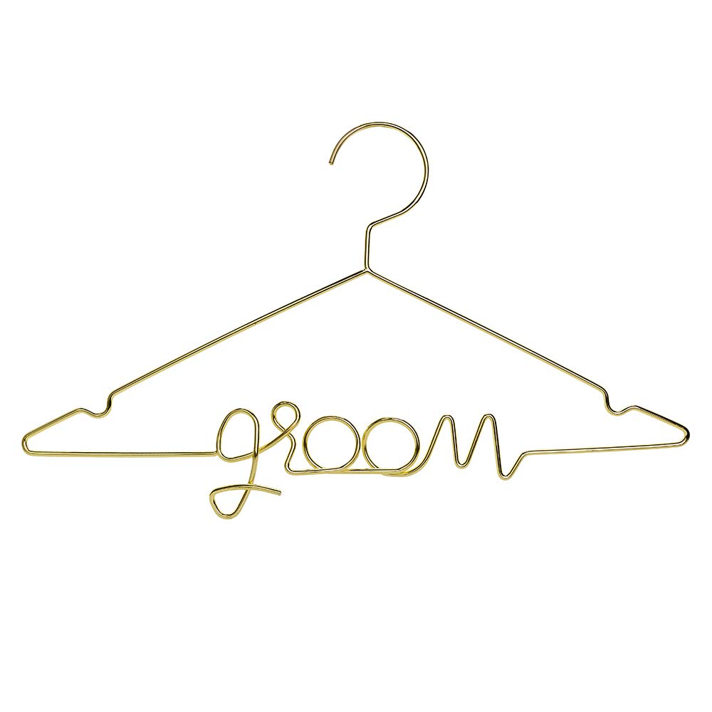 1 Stück Kleiderbügel Groom aus Metal in Gold 45x27cm Hochzeitszubehör